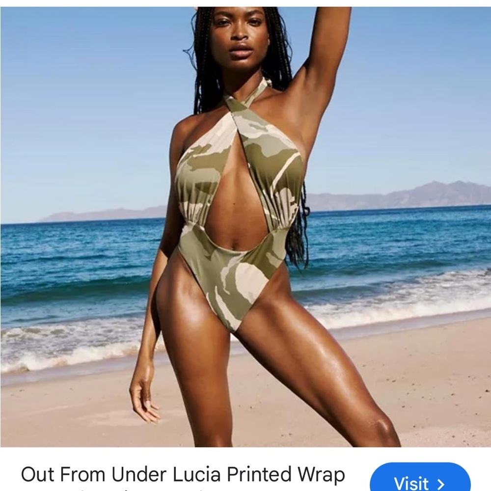 New Out From Under Lucia Printed Wrap One-Piece Swimsuit XL